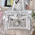 New Y2K Cute Japanese Ita Bag Lolita Girl Transparent Shoulder Tote Bag Large Capacity Crossbody Casual Bag DIY Display Handbags