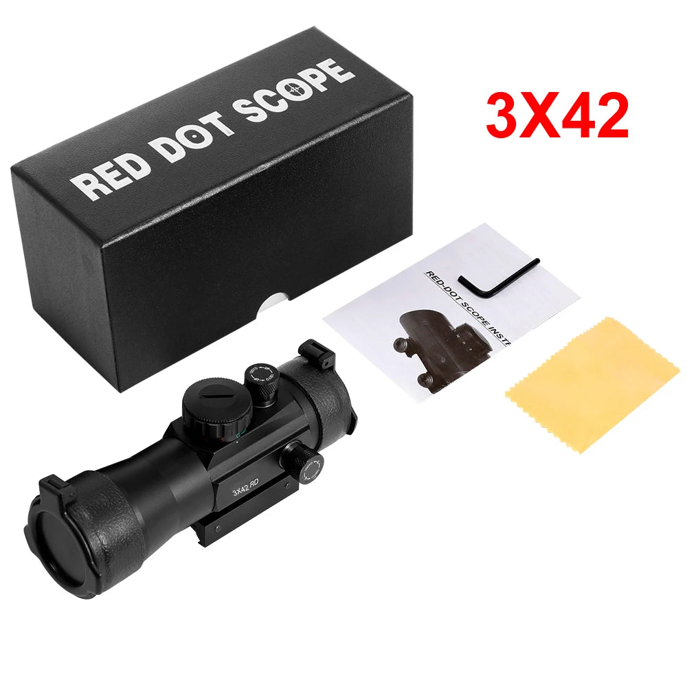 3X44 Green Red Dot Sight Scope 2X40 Red Dot 3X42 Tactical Optics Riflescope Fit 11/20mm Rail 1X40 Sight for Hunting