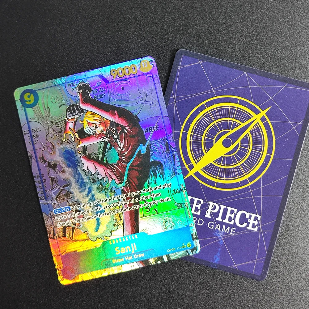 28 Style DIY ONE PIECE CARD Game Luffy Sanji ACE Zoro Shanks Nami Teach Sabo Manga Alt Art SEC English Collection Anime Cards