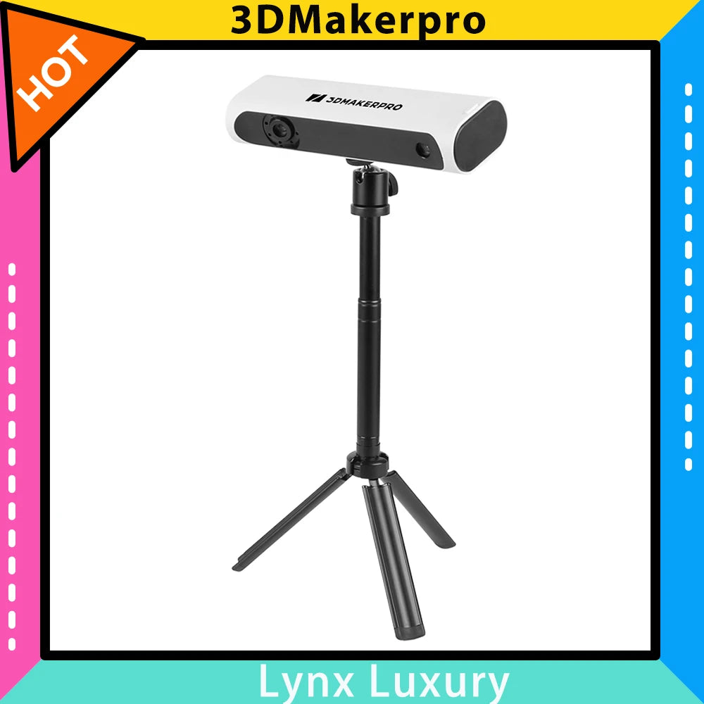 3DMakerpro Lynx 3D Scanner Luxury Edition, 0.10mm Accuracy, 0.30mm Resolution, 10fps Frame Rate, Class 1 White Light, Visual Tracking, 250x400mm Single Capture Range Ürün ana görseli