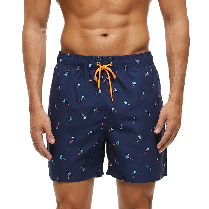 DATIFER Summer New Fashion Polyester Men Shorts Beach Quick Dry Printing Swimsuit Plus Size Mesh Liner Surfing Gym Shorts Men