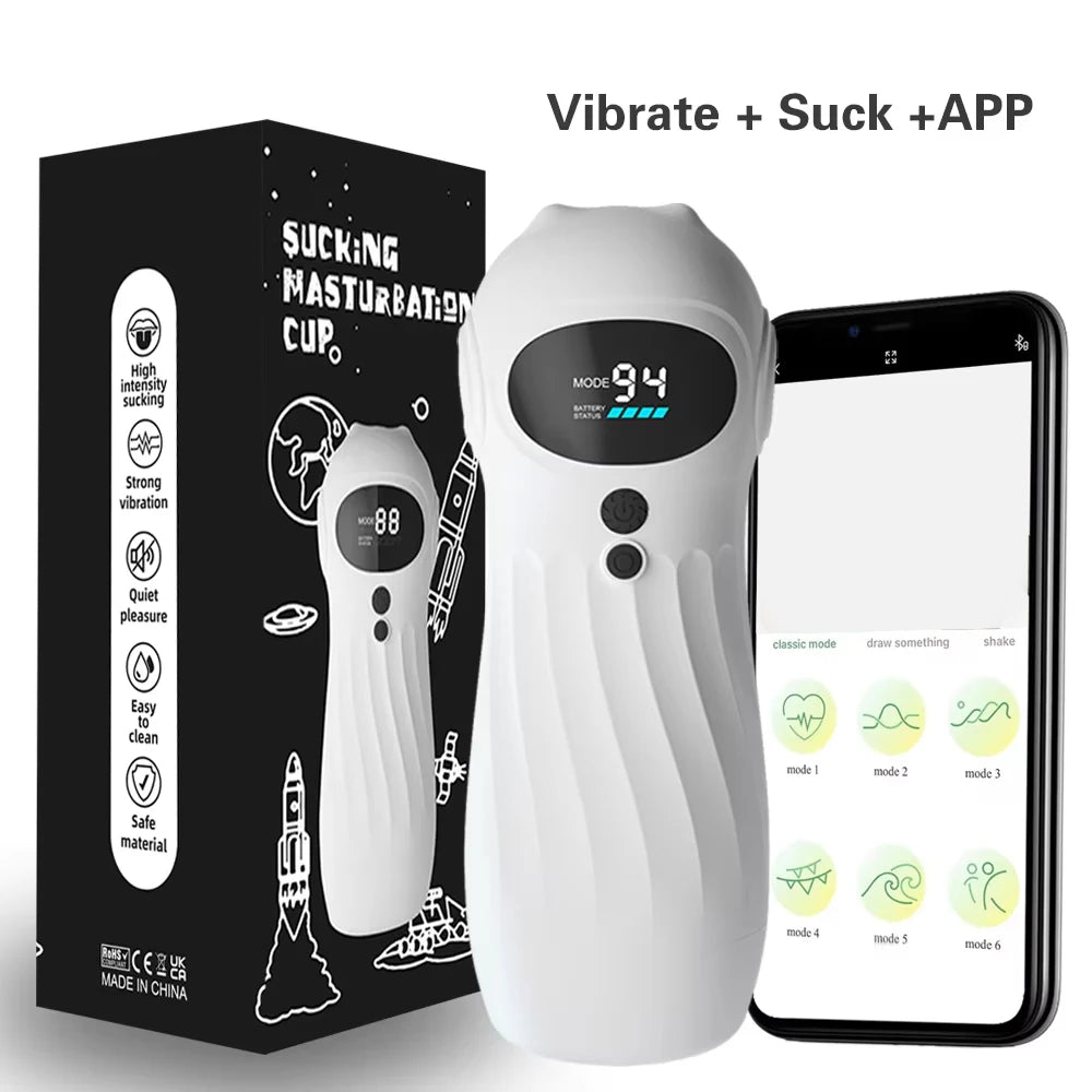 APP Remote Automatic Sucking Male Masturbator Cup Real Vagina Vibration Blowjob Masturbation Heated Sex Machines Toys For Man