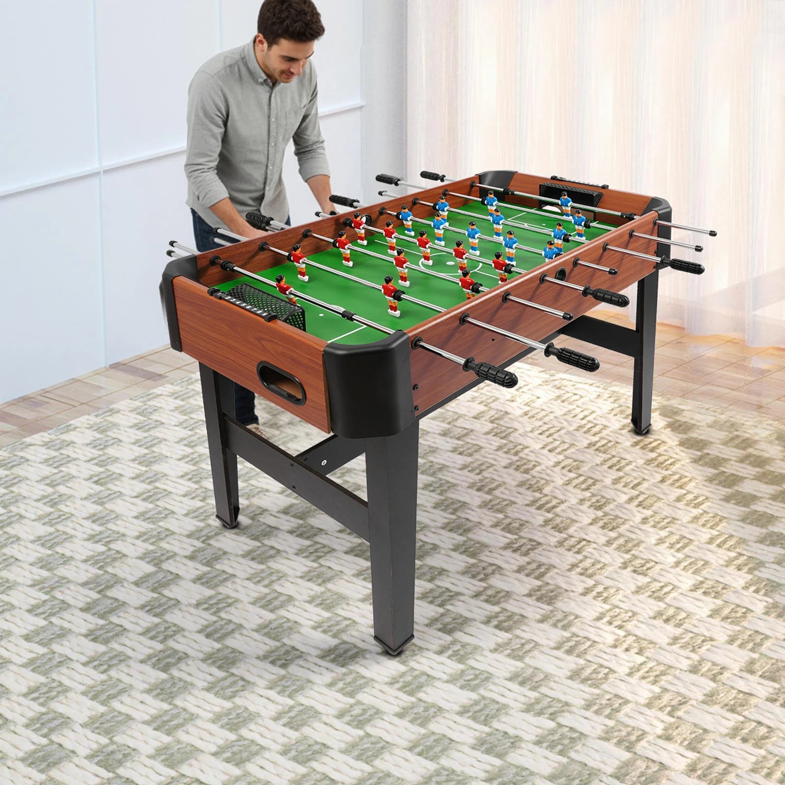 Foosball Table Soccer Table Game 8 Rods Tabletop Football Game 47x24in Indoor Entertainment for Kids Adults Home Game Room