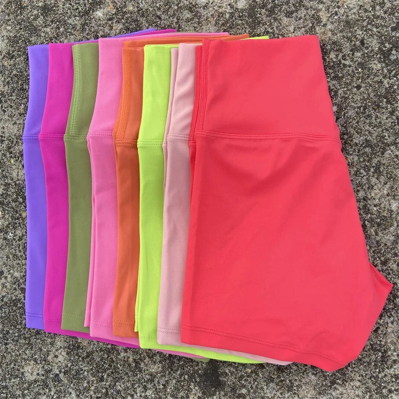 Sexy Solid Color Women Fitness Sport Short High Waist Athletic Yoga Short Leg Cycling Comprehensive Training Jogging Squat Proof Ürün ana görseli