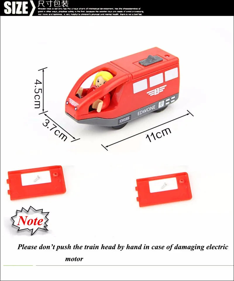 Electric Train Locomotive Magnetic Car Diecast Slot Fit All Brand Wooden Train Track Railway For Kids children's Toy W02