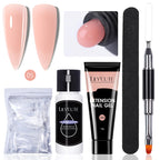 LILYCUTE 15ml Extension Gel Nail Polish Set Quick Nail Prolong With Extend Mold Nail Tips Acrylic Solution Manicure Tools Kit