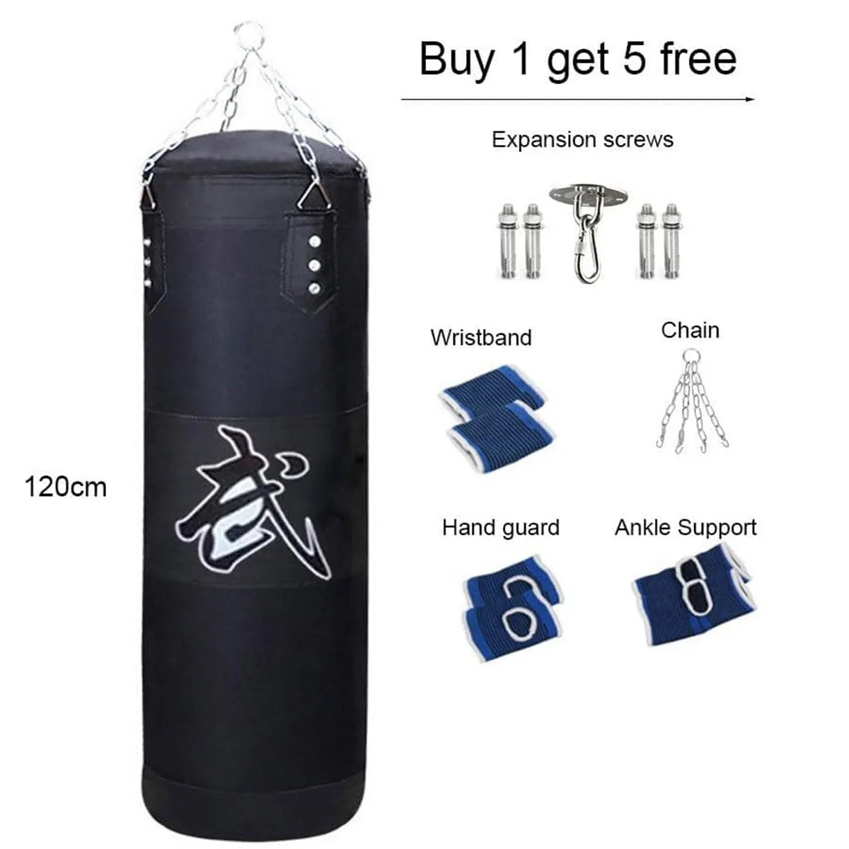 Heavy Punching Bag Set with Ceiling Hook Steel Chain Hanging Heavy Bag for Adults Muay Thai MMA Taekwondo Home Gym Training Ürün ana görseli