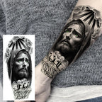 1 Sheet Realistic Jesus Holy Mother Pray Temporary Tattoos For Men Women Adults Long Lasting Waterproof Temp Fake Tattoo Sticker