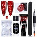 LILYCUTE 15ml Extension Gel Nail Polish Set Quick Nail Prolong With Extend Mold Nail Tips Acrylic Solution Manicure Tools Kit