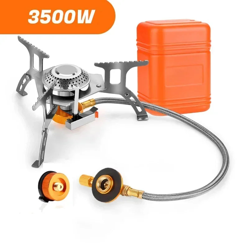 Camping Gas Stove Portable Folding Outdoor Backpacking Stove Tourist Equipment For Cooking Hiking Picnic 3500W Ürün ana görseli