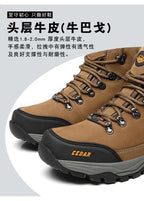 RAN Cow Leather Hiking Boots Men For men Outdoor Sport Walking Sneakers trekking Snow Shoes women Climbing Mountain Hunting boot