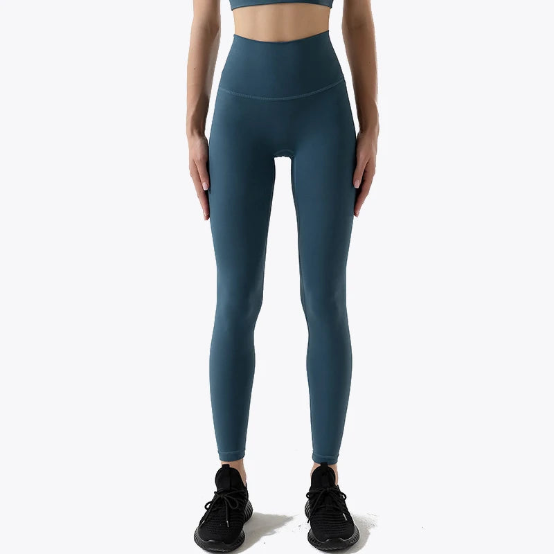 SOISOU Nylon Yoga Pants Gym Leggings Women Girl Fitness Soft Tights High Waist Elastic Breathable No T Line Sports Pants