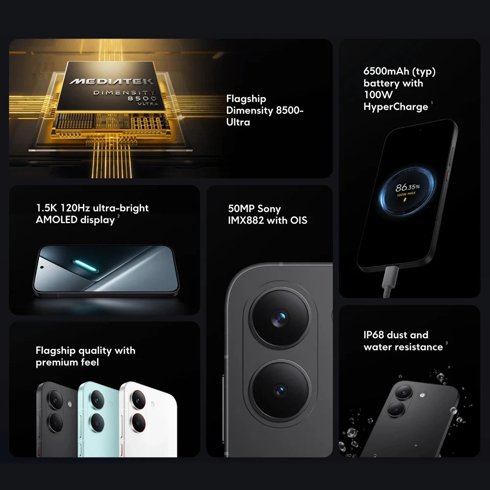 POCO X8 Pro 5G Smartphone 8GB+256GB Dimensity 8500-Ultra 6.59-inch AMOLED 1.5K 120Hz 6210mAh 50MP OIS NFC IP68