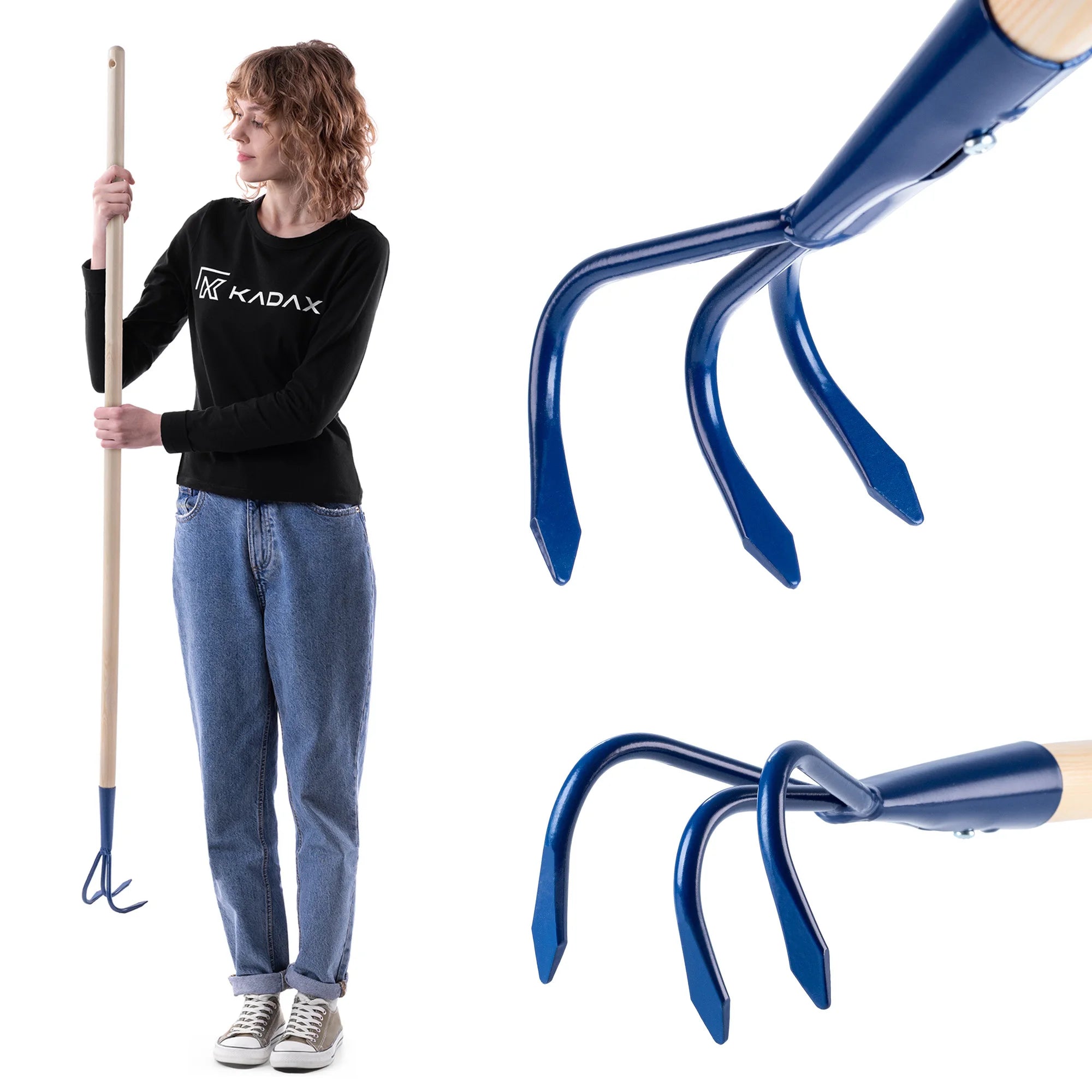KADAX Cultivator Handheld Soil Pulp Garden 142 cm Earth Strong Claws Ürün ana görseli
