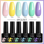 LILYCUTE 6PCS Gel Nail Polish Set Summer Neon Nail Gel Kits For DIY Nail Vernis Semi Permanent UV Lamp Gellak Nail Varnish Set