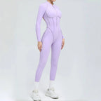 Women's Yoga Jumpsuit Hip Lift Sports Fitness Removable Padding Backless Zipper Leggings One-Piece Running Workout Gym Jumpsuit