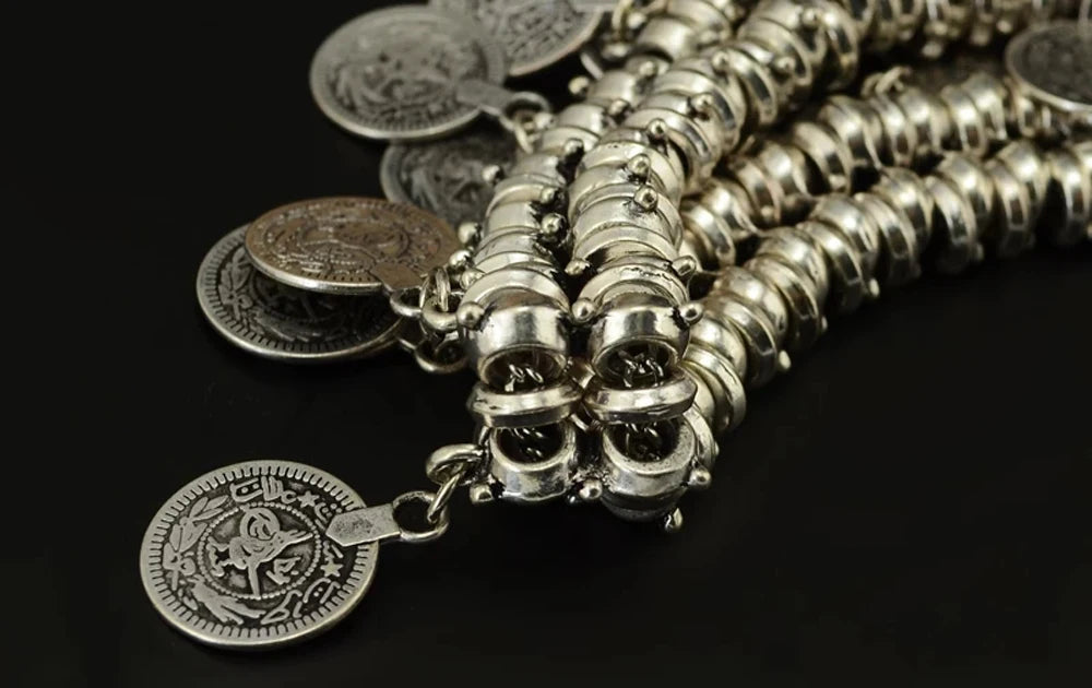 Multi-style Vintage Coin Choker Necklace for Women Boho Afghan Ethnic Gypsy Native Tribal Dress Turkish Pakistan Indian Jewelry