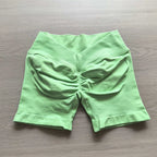 Back Scrunch Shorts Women Seamless V-Back Waist Line Scrunch Booty Shorts Fitness Workout Running Yoga Gym Shorts