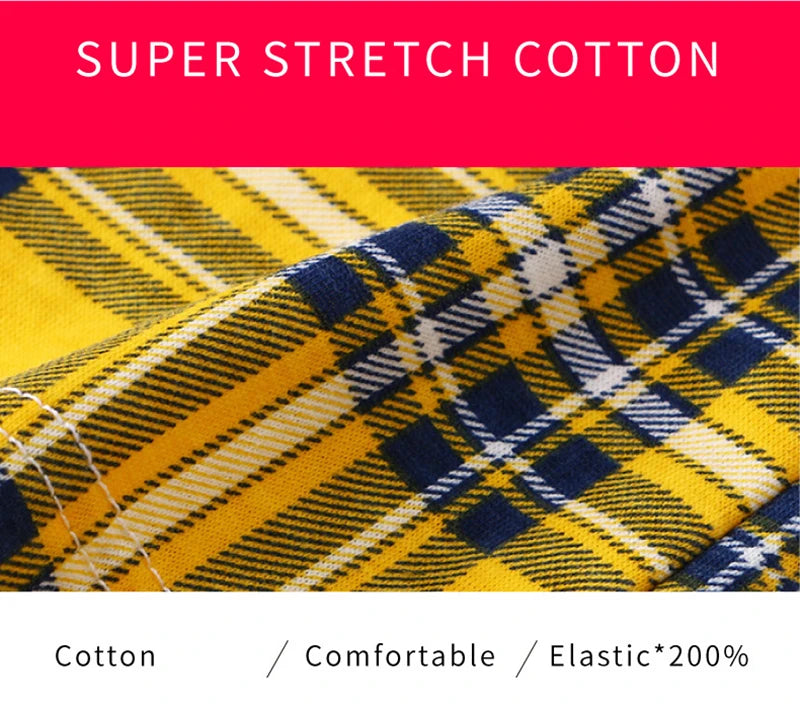 100%Cotton Fashion Boxer Shorts Men's Underwear Youth Breathable Comfortable Loose Underpants Classic Plaid Arrow Pants Homewear