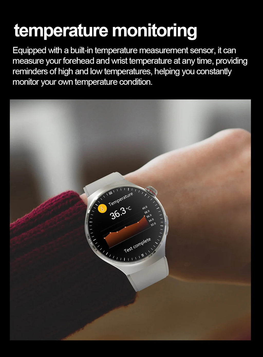 2025 New Nursing Grade Smart Watch Blood oxygen Blood Lipid Uric Acid ECG+PPG Body Temperature Bluetooth Call Health Smartwatch