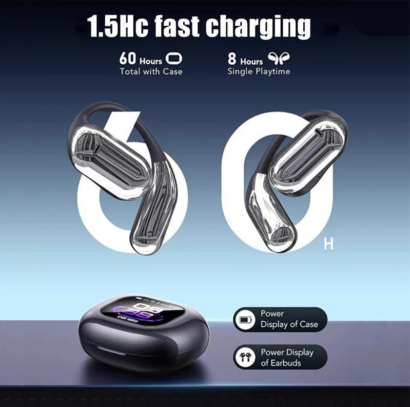 UYUXIO Real Time Translation Wireless Earbuds with 144 Language OWS LCD Touch Screen Earphone AI Language Headphone for Business