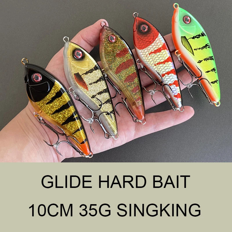 JERKBAIT SWIM GLIDE HARD BAIT 10cm 35g Sinking Fishing Lure Long Casting Hard Artificial Bait For Pike LW125 Ürün ana görseli