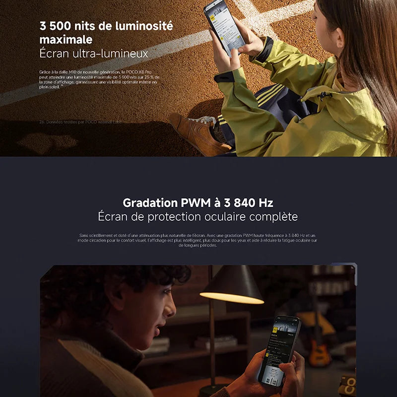 POCO X8 Pro 5G,NFC,Dimensity 8500-Ultra,6.59 inches,120 Hz,50 MP camera, 6500 mAh, IP68 resistance to dust and water