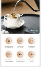 Electric Gooseneck Kettle 1000ML  Hand Brew Coffee Tea 1200W Pot Smart Teapot Temperature Control Pot Rapid Heating Kettle 220v