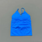 Vision Twist Front Longline Top Women Gym Tank Yoga Tops Quick Dry Thin Strap High Elastic Running Vest Push-up Fitness Vest