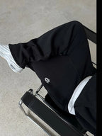 New Y2K Pants Personalized Pant Leg Zipper Embroidery Hip Hop Casual Joggers Men Pants Retro Straight Pants Tracksuit Streetwear
