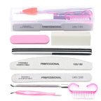 8pcs Nail Files Set 100\180 Nail Sanding Buffer Professional Manicure Files Makeup Pedicure Brushes Tool Extension Kits