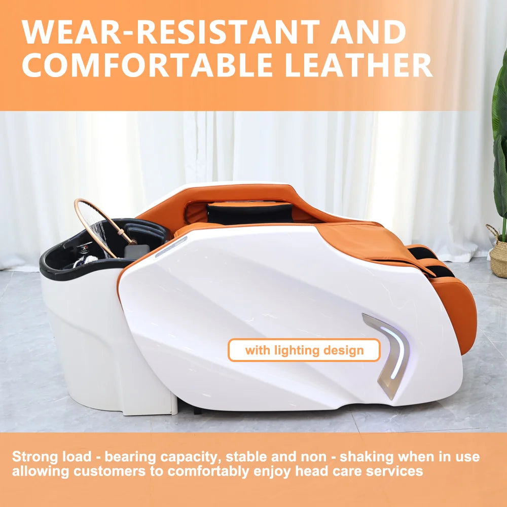 Luxury Electric Massage Head Spa Therapy Hair Salon Washing Shampoo Bed