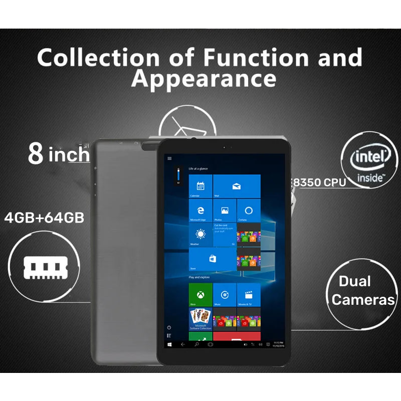 8 INCH 4GB RAM 64GB ROM Onda Windows 10 Tablet PC Quad Core Dual Camera build in 4000mAh Battery Big Sale Ürün ana görseli