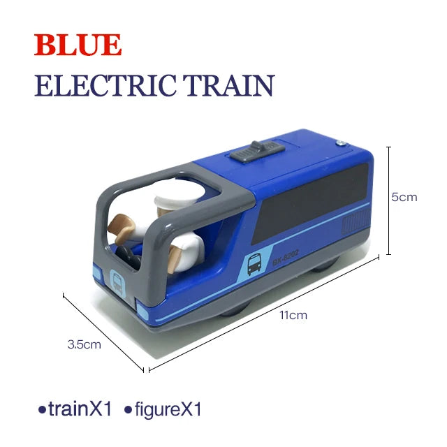 Electric Train Locomotive Magnetic Car Diecast Slot Fit All Brand Wooden Train Track Railway For Kids children's Toy W02