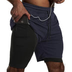 Men Sport Shorts Sportswear Double-deck Running Shorts 2 In 1 Beach Bottoms Summer Gym Fitness Training Jogging Short Pants Men