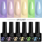 LILYCUTE 7ML 6PCS Neon Gel Nail Polish Set fluorescent Series Color Changing Semi Permanent Soak Off Manicure kit Nail Art Gel