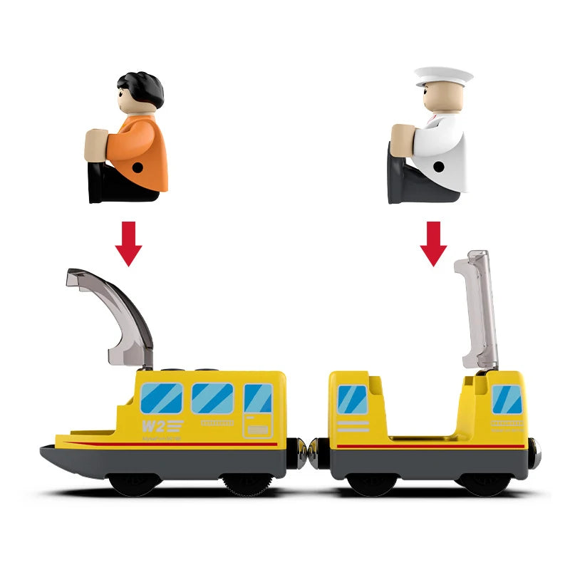 Kids Electric Train Set Locomotive Magnetic Train Car Diecast Slot Toy Fit for Wooden Train Railway Track Toys for Children Gift