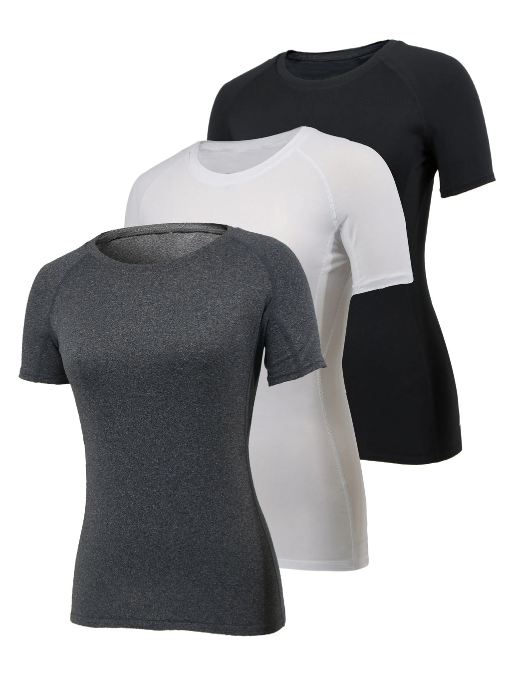 Women's Compression Shirt Short Sleeve Athletic Yoga Running T-Shirt Summer Gym Workout Quick Dry Stretchy Tees Tops Baselayer