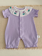 MILANCEL Summer Baby Rompers 0-24M Soft Comfortable Toddler Jumpsuit Embroidered Flowers Infant Girls Clothes