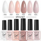 LILYCUTE 6PCS Gel Nail Polish Set Summer Neon Nail Gel Kits For DIY Nail Vernis Semi Permanent UV Lamp Gellak Nail Varnish Set