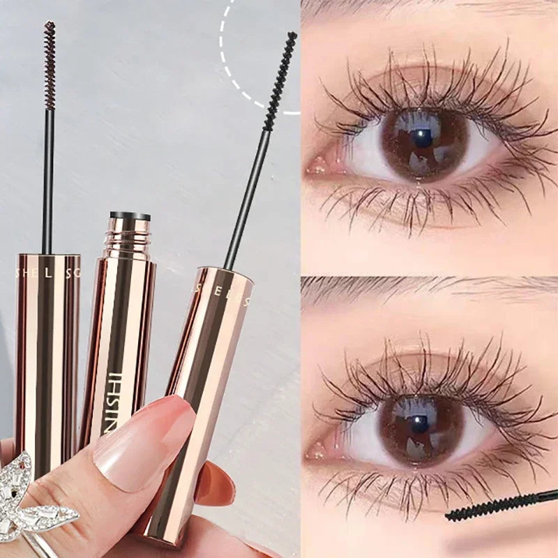 Silk Fiber Matte Mascara Makeup Ultra-Fine Brush Lengthens Eyelashes Waterproof Fast Dry Brown Black Curling Mascara Comestic Ürün ana görseli