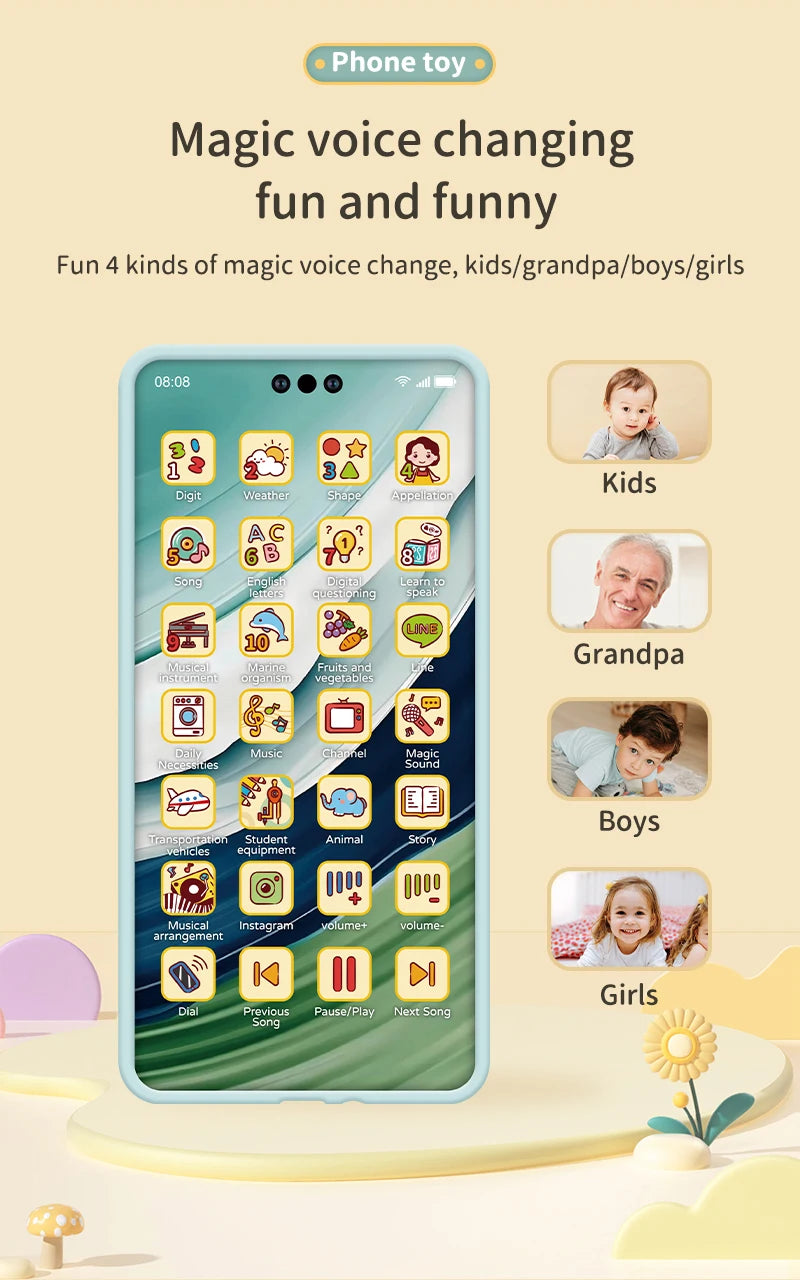 Toy Cell Phone Educational Toys Cellphone Baby Kid Educational Toy Phone Mobile Phone Model Toy for Children Birthday Xmas Gift