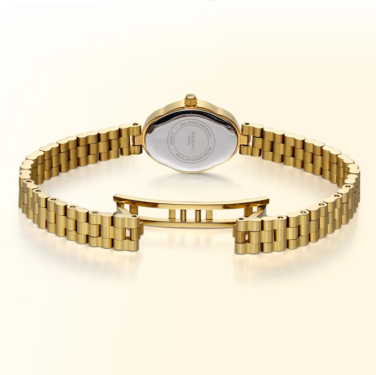 BERNY Gold Watch for Women Ladies Wristwatch Gold Quartz Jewelry Bracelet Set Minimalist Watch Multicolor Small Ladies Watches