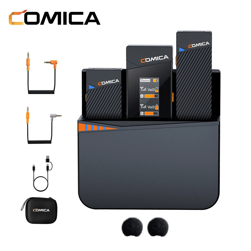 Comica Vimo C 2.4G Mini Wireless Lapel Microphone with Charging Case, for Smartphone Camera Podcast Interview YouTube Facebook Ürün ana görseli