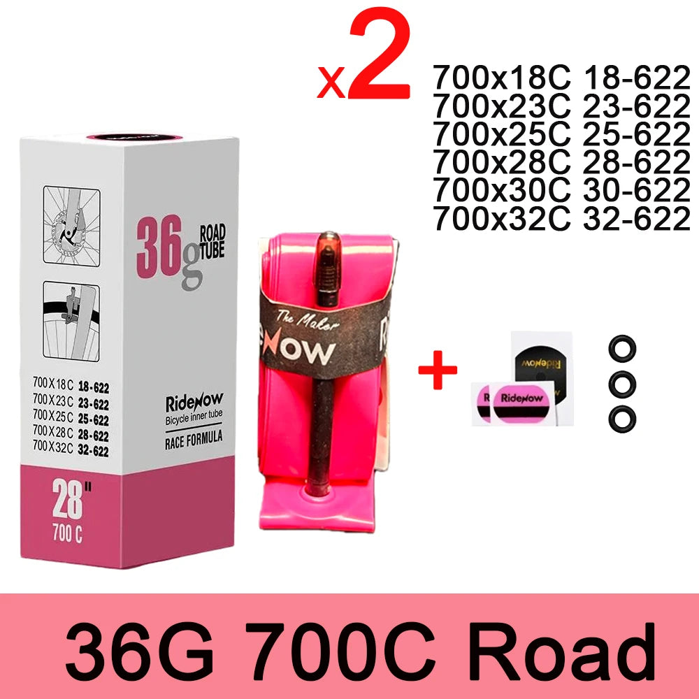 RideNow Bike TPU Inner Tube 700C 700x18 23 25 28 32 Ultralight 36g Road Bicycle Bike Camera Valve Length 35/45/65/85/100MM