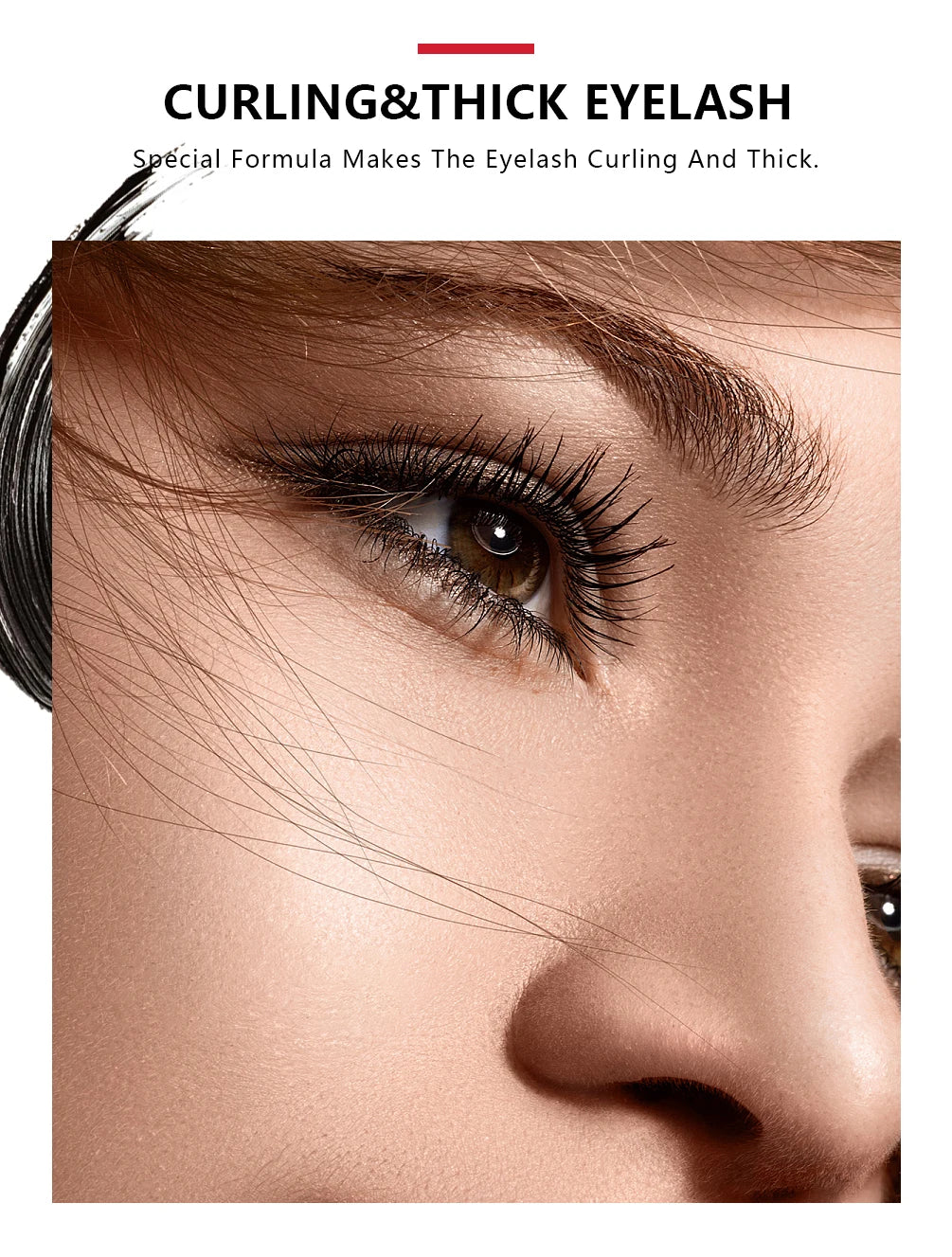 QIBEST 4D Black Mascara Waterproof Lengthening Curling Eye Lashes Rimel Mascara Silk Fiber Women Mascara Extra Volume 5g Makeup