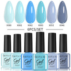 LILYCUTE 6PCS Gel Nail Polish Set Summer Neon Nail Gel Kits For DIY Nail Vernis Semi Permanent UV Lamp Gellak Nail Varnish Set