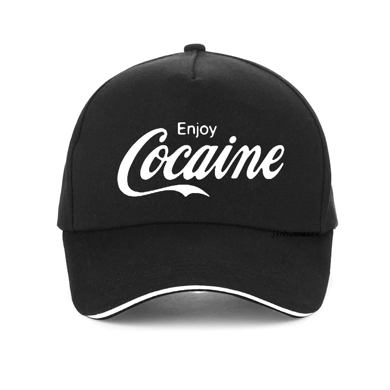funny Enjoy Cocaine men cap Fashion women new summer sun hat Causal Unisex Outdoor Fishing hunting baseball caps Ürün ana görseli