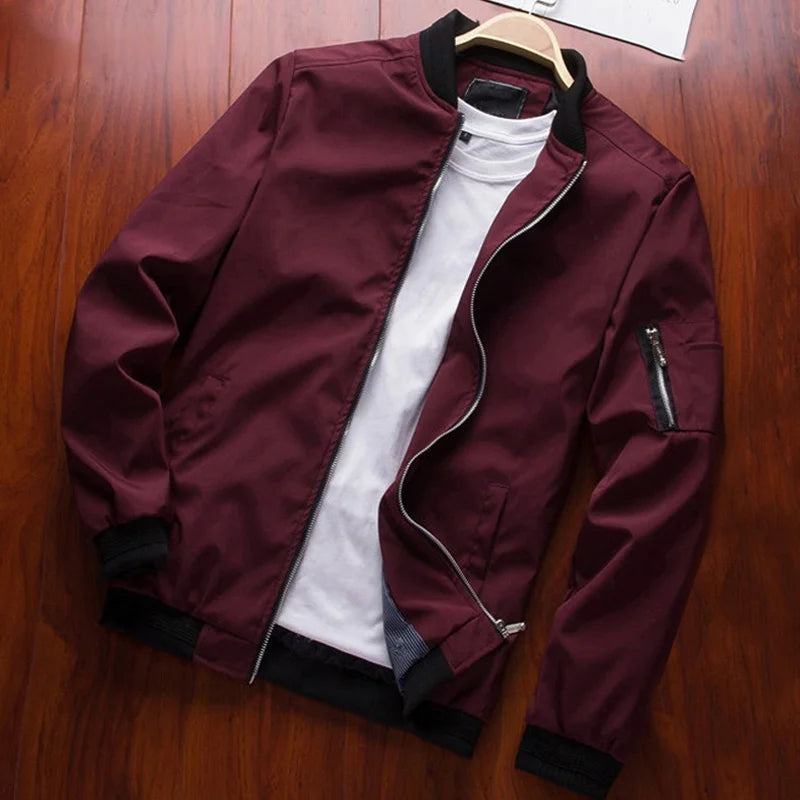 Men Bomber Jacket Thin Slim Long Sleeve baseball Jackets Mens Windbreaker Zipper Windbreaker Jacket Male Outwear Brand Clothing Ürün ana görseli