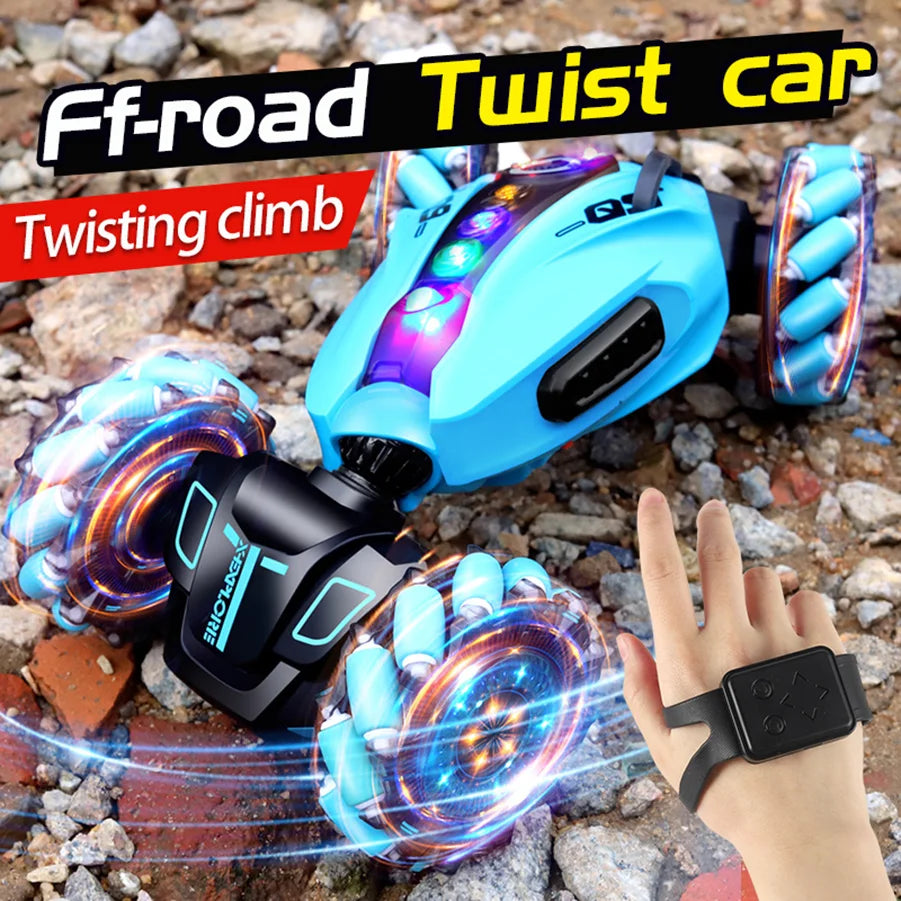 4WD RC Drift Car With Music Led Lights 2.4G Gesture Radio Remote Control Spray Stunt Car 360° Rotating Climbing Car Toys Gift Ürün ana görseli